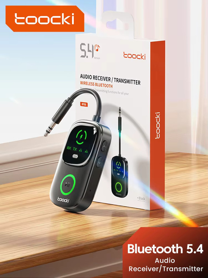 Toocki Bluetooth 5.4 Audio-Empfänger und Sender 2-in-1 Adapter in Schwarz mit 3,5 mm AUX Anschluss für TV, Kopfhörer und Auto - Bild 7