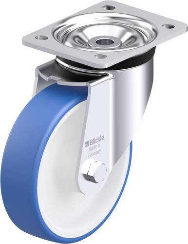 Blickle LK-POTHS 160XR Stahlblech-Lenkrolle in Blau mit 160 mm Rad-Durchmesser und 400 kg Tragfähigkeit - Bild 1