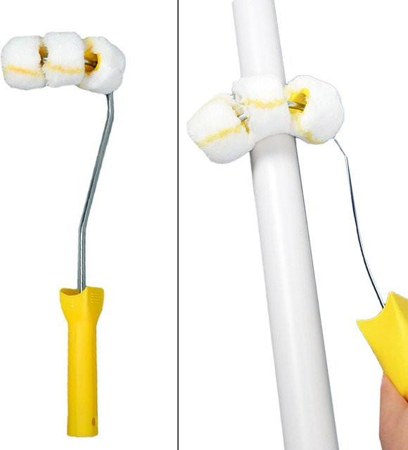 VIBRATITE Professionelles Rohrfarbroller-Set mit gebogener Rohrbürste und Rolle für diagonale Rohre von 1 1/4 Zoll bis 2 1/4 Zoll - Bild 1