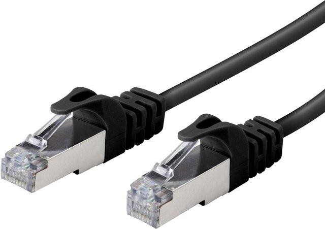 Vivanco S/FTP CAT 8 Ethernet LAN Netzwerkkabel, schwarz, Länge: 3 m, RJ11-/RJ45-Stecker - Bild 1