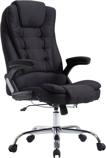 TPFLiving Bürostuhl Toronto Chefsessel aus Stoff in Schwarz mit Armlehnen und Rollen, B/T/H: 78,0 x 150,0 x 49,0 cm - Bild 1