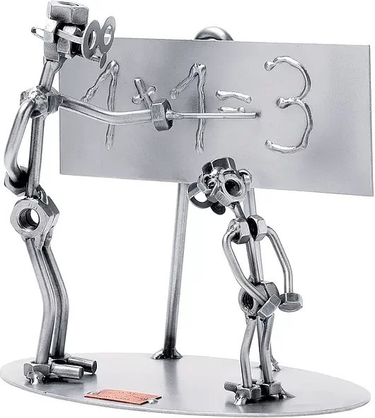 Hinz und Kunst Schraubenmännchen Lehrer und Schüler aus Metall in Silber - Bild 1