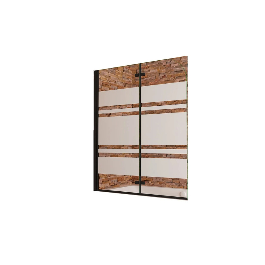 Duschparadies Badewannenaufsatz Faltwand aus Nano Glas mit Schwarzrahmen, B: 110 cm, H: 140 cm - Bild 2