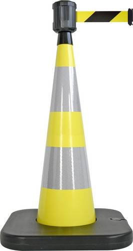 VISO RCX104NJ Leitkegel Gelb, selbstständig stehend, Gurt- und Kettenlänge 4m, Durchmesser: 9 cm, Höhe: 100 cm - Bild 1