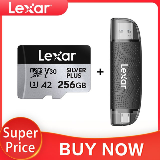 Lexar Professional Silver Plus Micro SD Speicherkarte für 4K UHD mit bis zu 205 MB/s Lesegeschwindigkeit in Silber - Bild 1