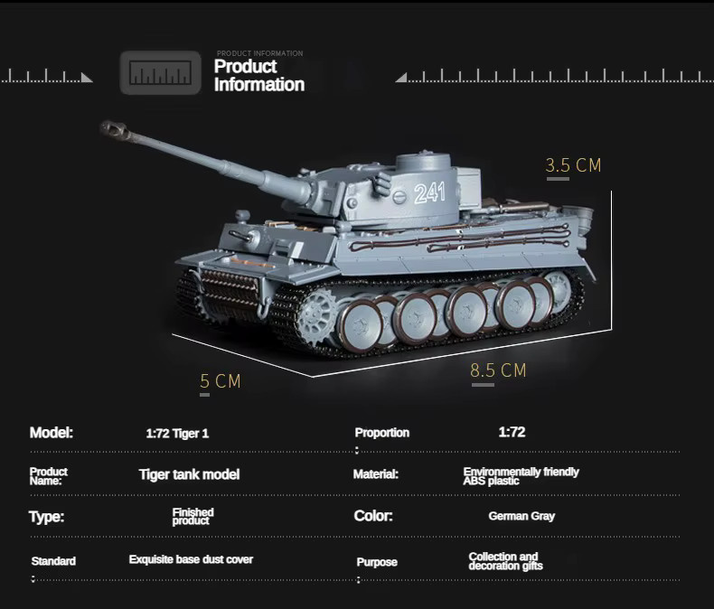 Henglong Tiger 1 Panzer, Statisches Modell, 1:72, ab 14 Jahre - Bild 6