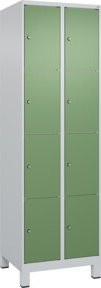 C+P Schließfachschrank Classic PLUS mit 2 Abteilen und Füßen, Farbe Grau und Resedagrün, B/T/H: 60 x 50 x 195 cm - Bild 1