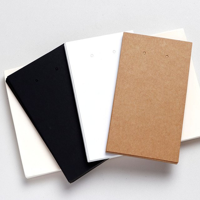 25 Stück Ohrringkarten von TRYTRYSEE aus Karton in Weiß und Schwarz, Blanko, Vertikal, B/H: 6,5 x 11,5 cm, für deine Schmuckherstellung und DIY-Präsentationsverpackungen - Bild 1