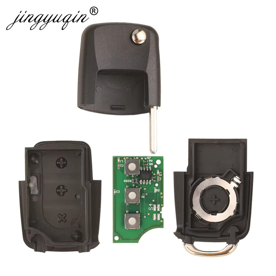 Jingyuqin Auto Schlüssel für Volkswagen Crafter 2006-2016 Flip Remote 3 Tasten 433 MHz Schwarz - Bild 3