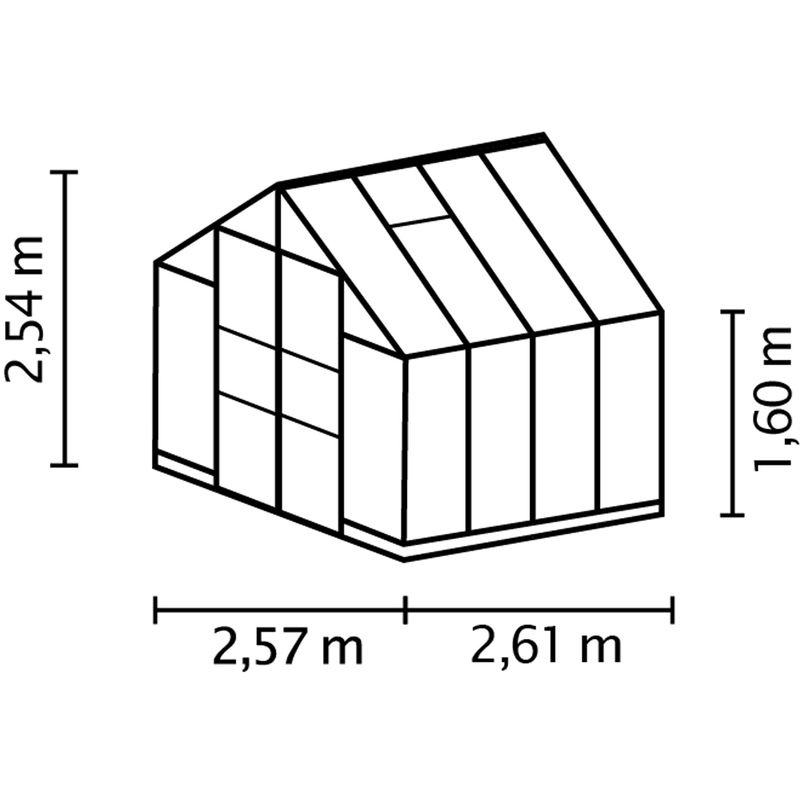 Vitavia Gewächshaus Domus 6700 aus Aluminium in Silber mit 6,7 m² Fläche und Einscheibensicherheitsglas - Bild 2