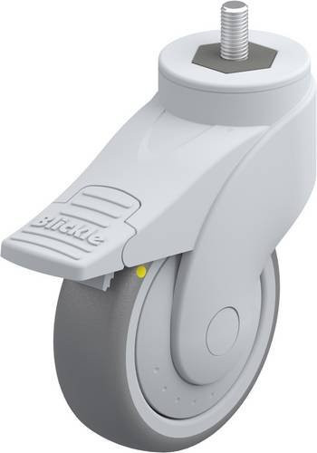 Blickle Lenkrolle mit Feststeller LWGE-TPA 101KF-FI-ELS-GS10 in Grau/Silber mit 100 mm Rad-Durchmesser und 70 kg Tragfähigkeit - Bild 1