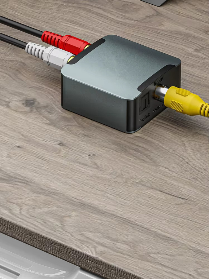 kebidumei Digital-Analog-Konverter DAC mit optischem Toslink und SPDIF Koaxialeingang zu RCA L/R sowie 3,5-mm-Klinke und Kopfhörerverstärker-Ausgang - Bild 5