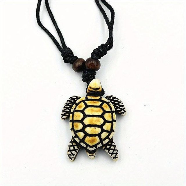 The Red Sun Schildkrötenanhänger Halskette, Harz, Unisex - Bild 1