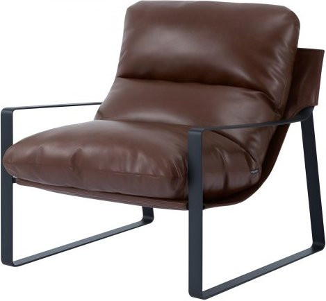 VEVOR Akzentstuhl Modern aus PU-Leder in Braun mit Metallrahmen und weicher Schaumstoffpolsterung - Bild 1