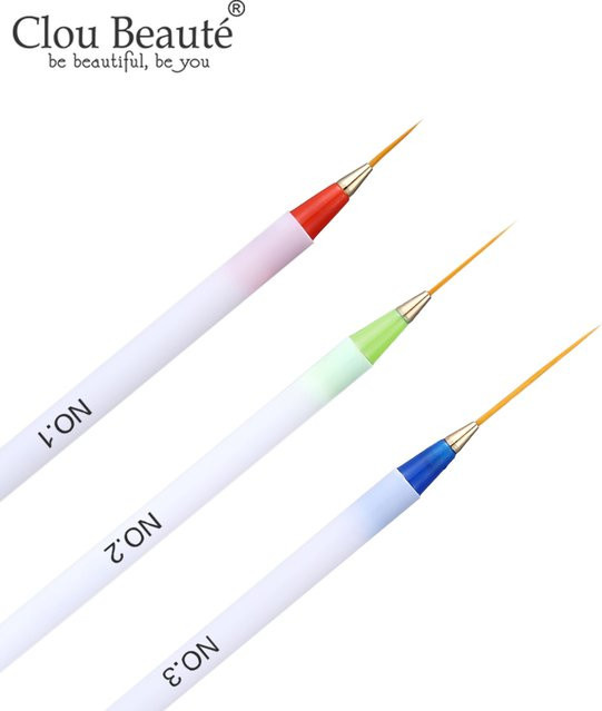 Clou Beaute Nagel Liner Pinsel Set, 3-teilig - Bild 1