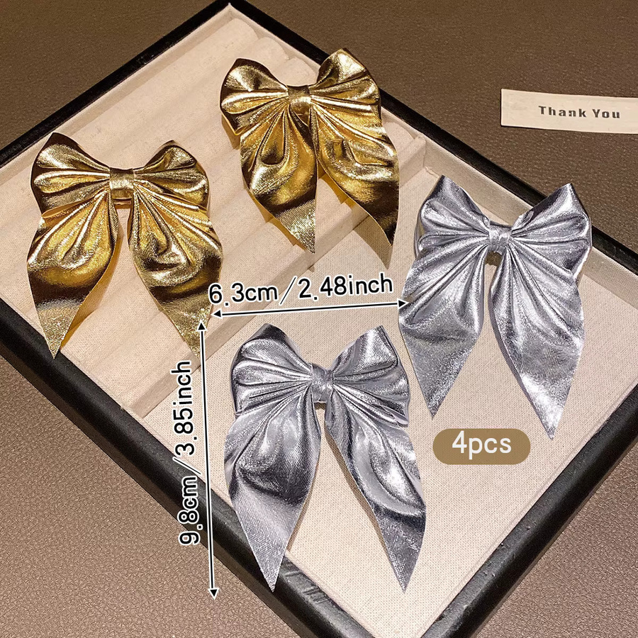 Haarspangen mit Schleife, Gold und Silber - Bild 2