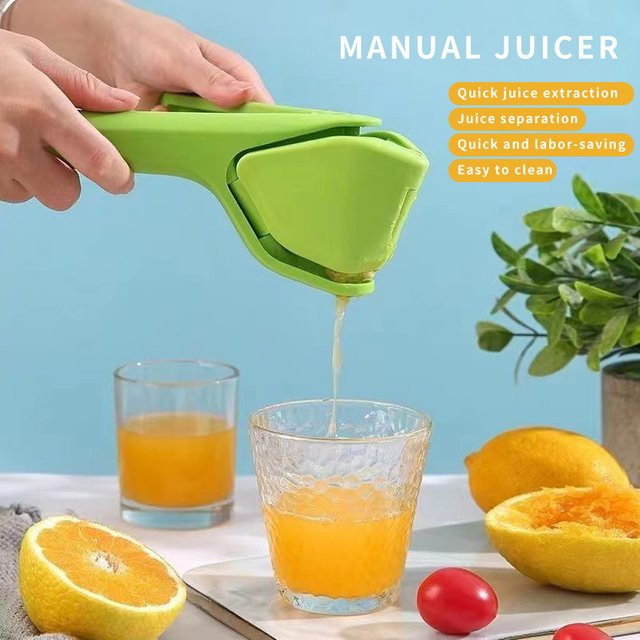 Multifunktionale manuelle Zitronenpresse aus Kunststoff in Grün für Obst und Gemüse - Bild 1