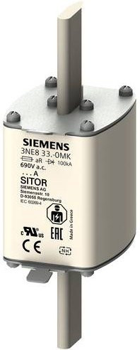 Siemens 3NE83360MK Sicherungseinsatz, 3 Stück, weiß, 630A, 690V - Bild 1