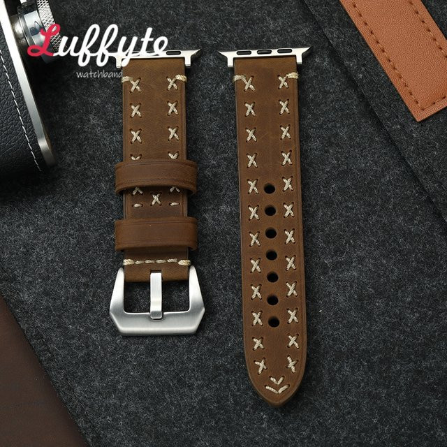 Luffyte Uhrenarmband Crazy Horse-Leder, Unisex, Vintage - Bild 1