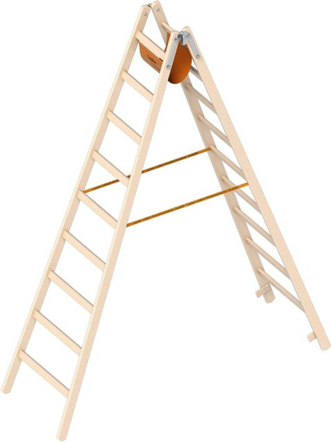 Layher Holzstehleiter 1038 mit Trage in Beige - Bild 1