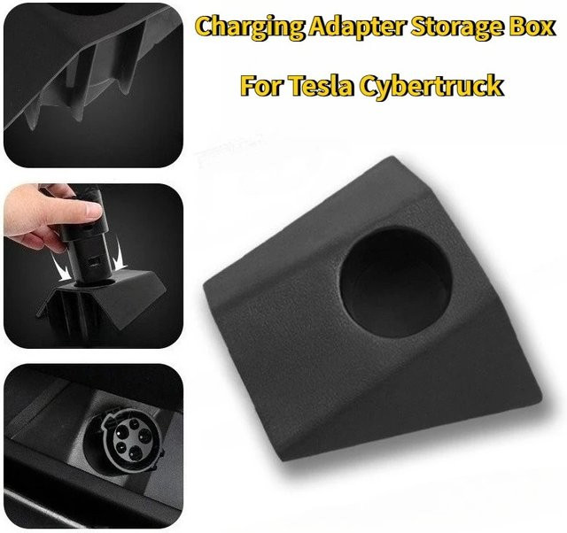 YouGallop Ladeadapter-Aufbewahrungsbox für Tesla Cybertruck 2024-2026, Kunststoff-Sortierbox für den Innenraum, Schwarz - Bild 1