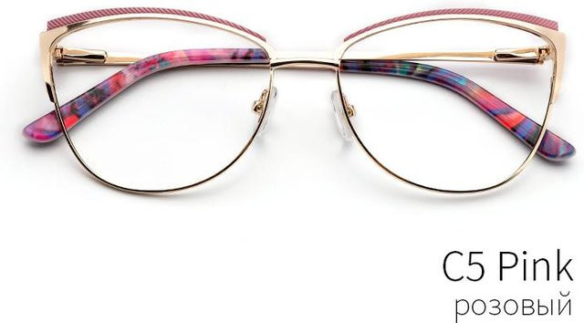 Designer Brillenrahmen Katzenaugenbrille, Metall, Vollrand, Damen, white, multicolour - Bild 1