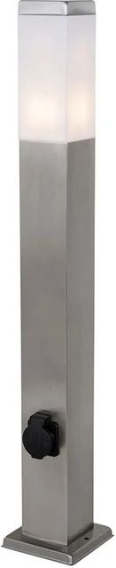 QAZQA Außenleuchte Malios aus Edelstahl in Silber, IP44, Höhe: 80 cm - Bild 1