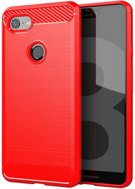 Stoßfeste Silikon Schutzhülle für Google Pixel 3a, Pixel 3a XL und Pixel 3 XL in Rot - Bild 1