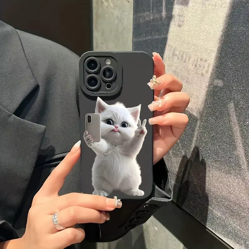 Silikon Soft Cover mit Katzenmuster für Xiaomi Redmi Note 14 13 12 11 Pro Plus 4G 5G 12S 11S 10S 13C 14C 12 in Schwarz - Bild 3