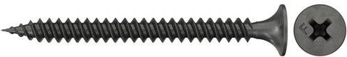 Fischer Schnellbauschraube 665022 mit Kreuzschlitz Phillips, gehärtet und phosphatiert, Farbe: Schwarz, Länge: 55 mm, 600 Stück - Bild 1