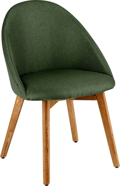 VEGA Polsterstuhl Alwin im 2er Pack mit grünem Stoffbezug und Eichengestell, B/T/H: 56 x 50 x 83 cm - Bild 1