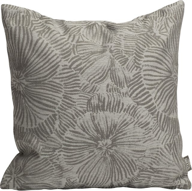 Stern Dekokissen mit floralem Design in Grau, B/B: 55 x 55 cm, 100% Polyacryl - Bild 1