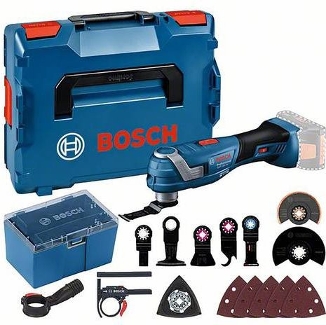 Bosch Professional Akku-Multifunktionswerkzeug GOP 18V-34 Solo mit Tauchsägeblatt und Zubehör in L-Boxx - Bild 1