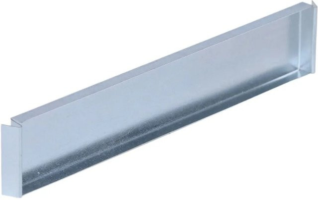 Subtiel Flachkanal Endkappe aus verzinktem Stahl in Silber, B/H: 250 x 50 mm - Bild 1