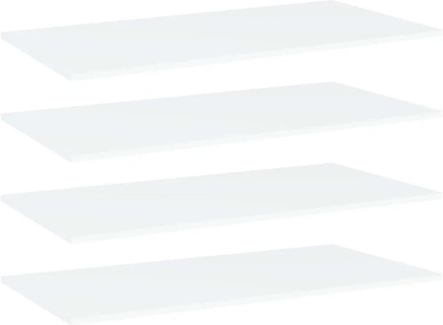 vidaXL Bücherregal-Bretter aus Holzwerkstoff, 4 Stück, Weiß, B: 80 cm, T: 20 cm, H: 1,5 cm - Bild 1