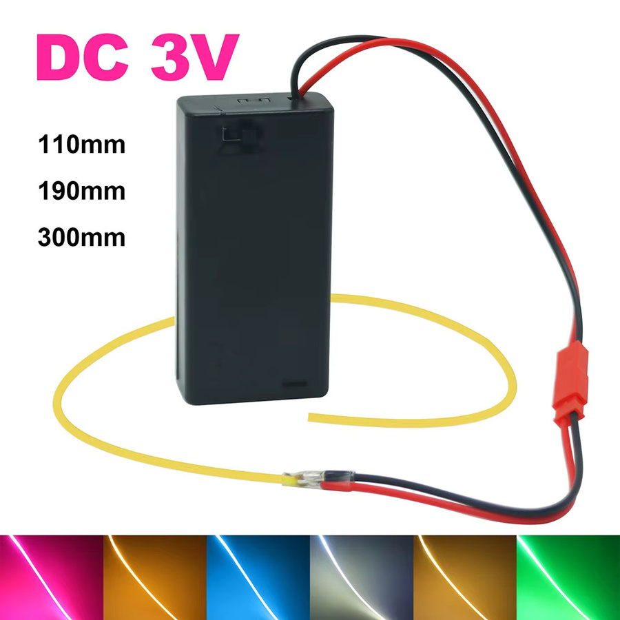 HAGAHA LED COB Filament Retro Edison Glühbirne Flexible Batterielampe in Weiß, Grün, Eisblau oder Rosa - Bild 2
