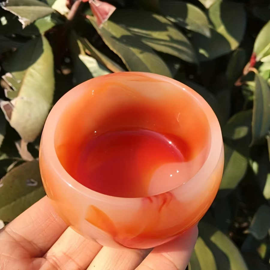 CrystalHola Roter Achat-Kristall Polierter Naturstein als Tischdekoration in Rot - Bild 4
