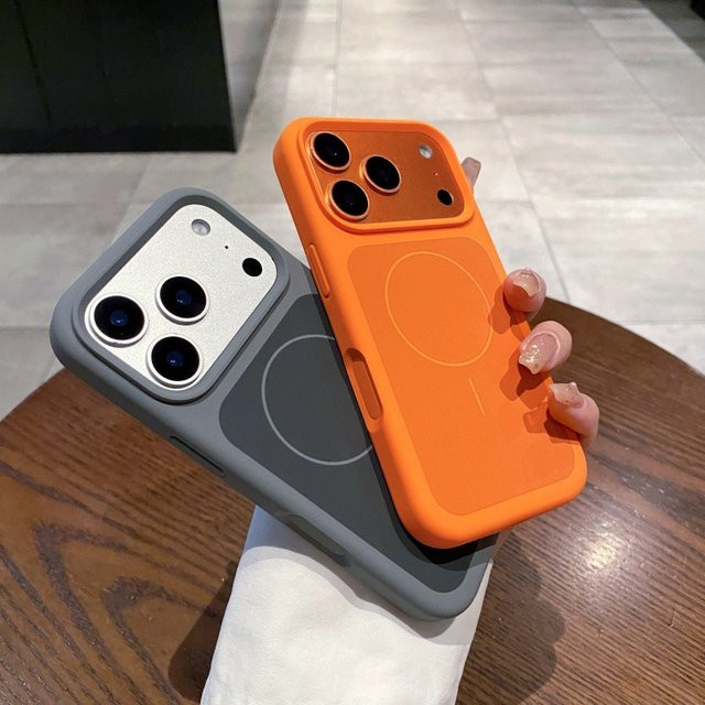 NYFundas Flüssigsilikon Handyhülle mit MagSafe für iPhone 17 Pro Max, iPhone 17 Pro, iPhone 17, iPhone 16 Pro und iPhone 16 Air in Orange - Bild 1