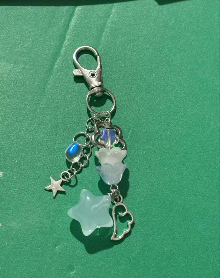 YiYuYiHua Jelly-Star-Charm-Schlüsselanhänger, rosa und blau - Bild 2