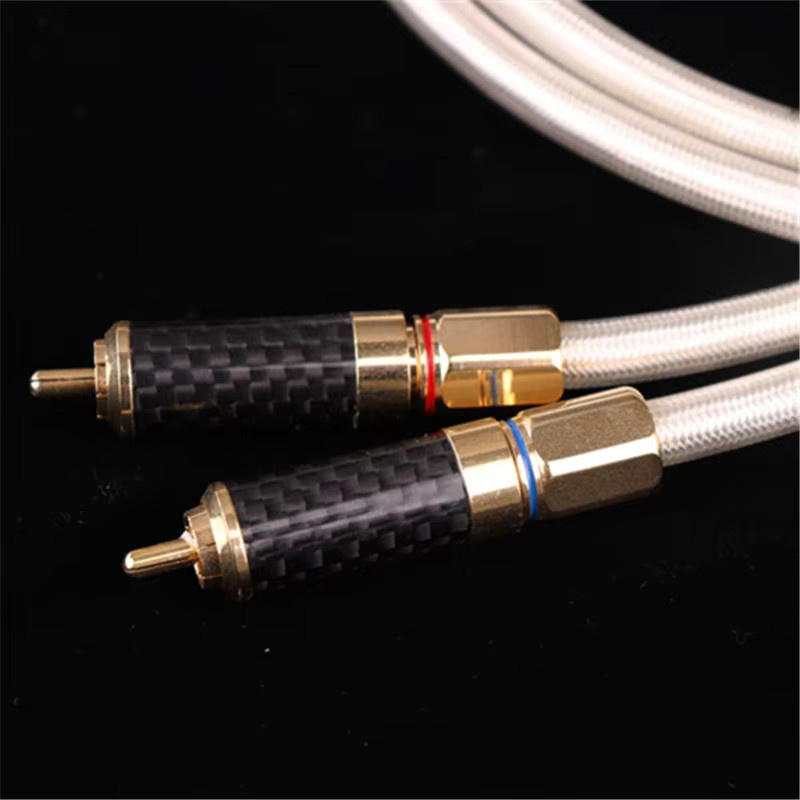 QED HiFi-Audiokabel 6N versilbertes RCA 2to2 Audio-Verbindungskabel in Weiß und Silber - Bild 4