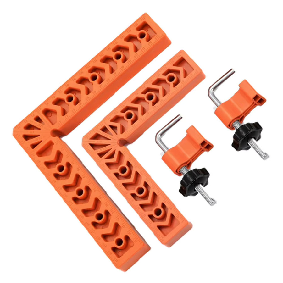 DAZZLEEX 4er-Pack 90-Grad-Positionierungsquadrate aus Aluminiumlegierung in Orange für die Holzbearbeitung und Tischlerarbeiten - Bild 2