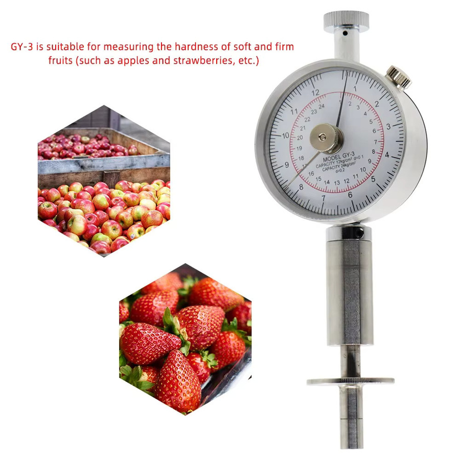 Tragbarer Frucht-Härteprüfer JUANJUAN GY-3 Penetrometer für Äpfel, Birnen, Trauben und Orangen in Silber - Bild 2