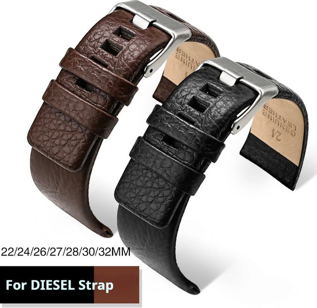 Uhrenarmband Leder, Schwarz, Herren - Bild 1