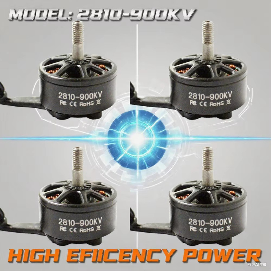 Dogmang 2810 900kv Bürstenloser Motor für FPV Racing Drohnen und Quadcopter, Schwarz - Bild 1