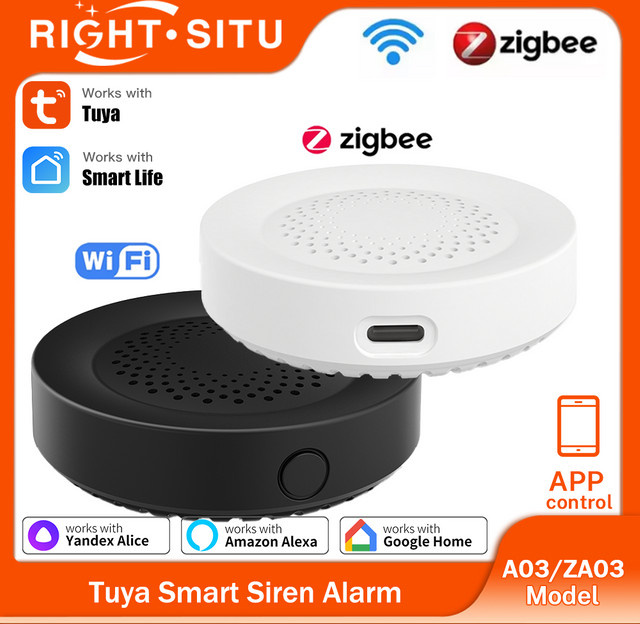 Tuya Zigbee WiFi Smart Sirene mit 100 dB Alarm Lautsprecher für dein Smart Home Security System kompatibel mit SmartLife und Alexa - Bild 1