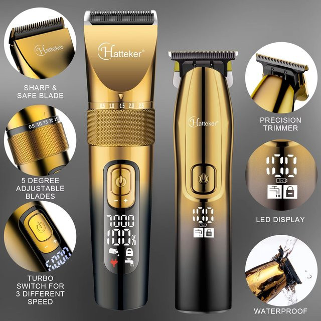 Hatteker Haarschneidemaschine, 2-teiliges Set, Herren, Gold - Bild 1