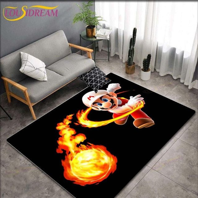 Anti-Rutsch Teppich mit Anime Mario Bros. Muster von new Yunheng für Kinderzimmer und Wohnzimmer, Rechteck, Mehrfarbig, B: 80 cm, L: 120 cm - Bild 1