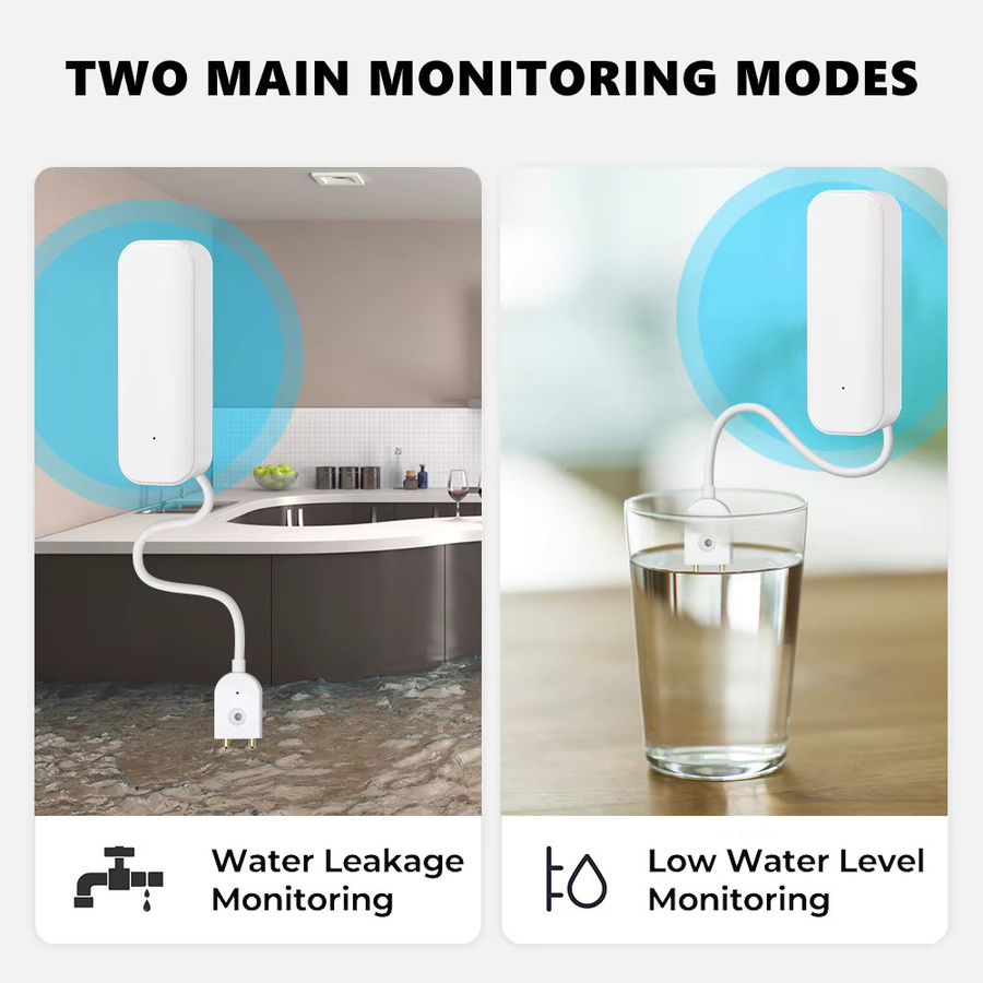 Tuya Smart Home Wassersensor zur Leckageerkennung und Überschwemmungsüberwachung in Weiß mit WiFi oder Zigbee Anbindung - Bild 4