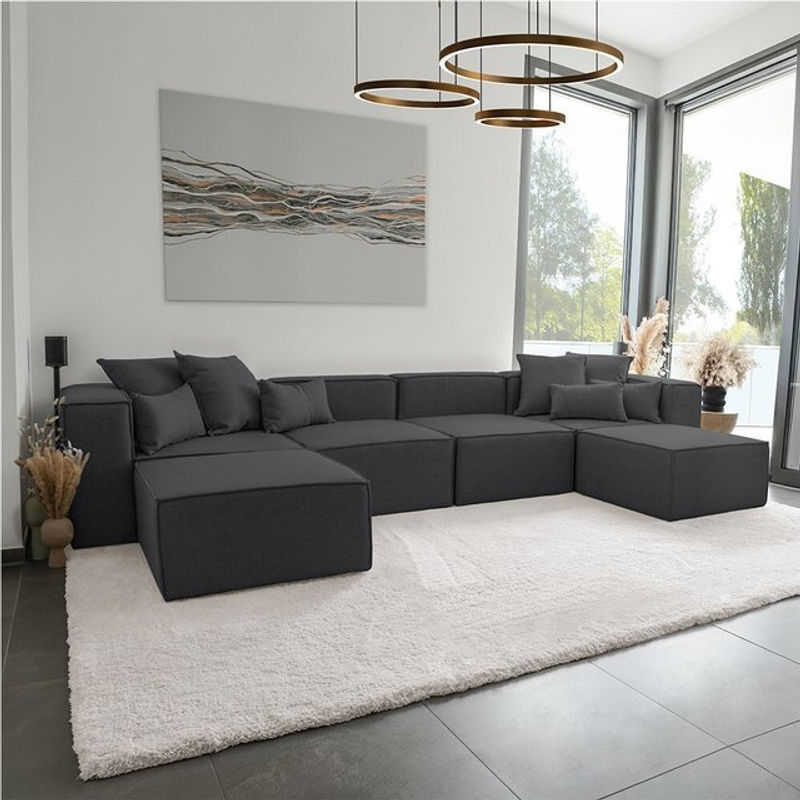 HOME DELUXE Modulares Sofa VERONA XXL Anthrazit Modern Wendbar - Bild 1