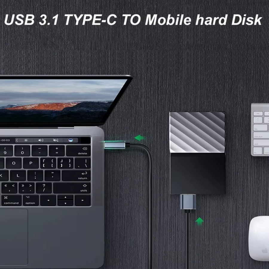 USB 3.0 Typ-C auf Micro-B Datensynchronisationskabel für externe Festplatten und SSDs in Schwarz und Grau - Bild 1